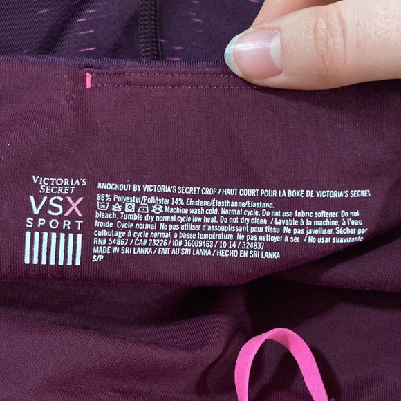 VSX Victoria’ Secret Sport knockout crop leggings in Bordeaux space dye size S - Picture 10 of 10